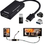 2024, Micro USB till HDMI 1080p HD TV-kabeladaptrar för Android-telefon S2 i9300 S4 I9500 note2 n7100