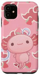 iPhone 11 Cute Kawaii Axolotl Cat Aesthetic Pink Cloud Case