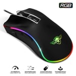 SPIRIT OF GAMER- Souris Gaming PRO-M6 - LED RGB – Personnalisable – Jusqu’à 6400 DPI – 2 Profils Paramétrables – RAPID FIRE