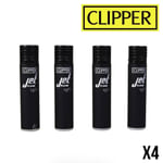 4 briquets Clipper JET CHALUMEAU tempête électronique Jet Flame BLACK Soft NOIR