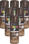 6 x 400ml Espresso Brown Spray Paint Gloss Finish Metal Wood Plastic Spray