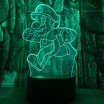 Sarjakuva Super Running Mario Bros Action Figuuri 3D LED Optica