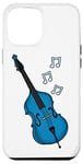 Coque pour iPhone 12 Pro Max Contrebasse Blue Fête des Pères Bassiste Jazz Musicien