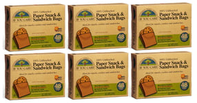 Unbleached If You Care Sandwich Lunch Bags 48 Bags Total 288 Bags x Pack of 6