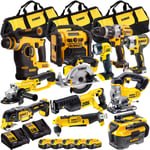 Dewalt 18V 12 Piece Cordless Combo Tool Kit 5 x 5.0Ah Battery Charger T4TKIT-843