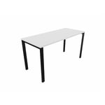 Bureau droit individuel Online F Blanc OP-LITE II : bureau D140x80/cpl blanc/cpi noir/ep. du plateau 18 mm