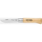 Set de 12 Couteaux Opinel Viroblock N.4 Inox avec Lame de 5 cm et Manche en Hêtr