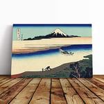 Big Box Art Canvas Print Wall Art Hokusai Japanese Oriental Musashi Province | Mounted & Stretched Box Frame Picture | Home Decor for Kitchen, Living Room, Bedroom, Hallway, Multi-Colour, 30x20 Inch