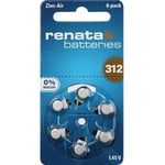 Pile bouton za 312 zinc-air Renata 165 mAh 1.4 v 6 pc(s)