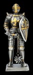 Tin Knight Figure with Morning Star - Medieval Warrior Soldier Decorative Statue