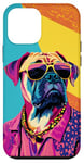 Coque pour iPhone 12 mini Pop Art coloré et mignon pour chien Bull Mastiff