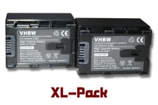 vhbw set de 2 batteries 2400mAh à puce pour caméscope JVC GZ-MS250U, Everio GZ-E205BEU, GZ-E209, GZ-E209BEU