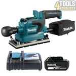 Makita DBO381 18V LXT Brushless Finishing Sander + 1 x 5.0Ah Battery & Charger