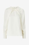 By Malina - Blus Evie Pleated Neckline Blouse - Vit