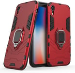 Compatible Avec Iphone Xr Coque, Anneau De Support Téléphone Voiture Magnétique Bague 360 Étui De Protection Pour Apple Iphone Xr Rouge