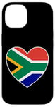 Coque pour iPhone 14 I Heart Afrique du Sud – Drapeau amusant en forme de cœur