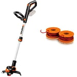 WORX - Débroussailleuse sans Fil - 20V - Ø30cm (Version sans Batterie ni Chargeur, Compatible Outils et Batteries PowerShare©) & Lot de 2 bobines de Fil de Coupe de 3 m - WA0004.1 - Ø1,25 mm