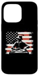 Coque pour iPhone 14 Pro Max Drapeau américain DJ – Amoureux de la platine Deejay des États-Unis patriotiques