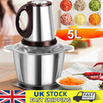 5L Electric Food Processor Blender Chopper Mixer Meat Spices Onion Grinder Tool