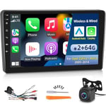 2Go+32Go Autoradio pour Opel Zafira et Astra 2005-2014 avec Apple Carplay/Android Auto/HiFi Audio, écran Tactile Android 9 Pouces, GPS, WiFi + caméra de recul AHD et Microphone