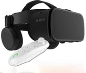 Casque Réalité Virtuelle 3d Vr Avec Télécommande, Visionneuse Vr Stéréo Pour Films Jeux Imax Lunettes Vr Sans Fil Bluetooth Compatibles Avec Iphone Ios/Android De 4,7-6,3"" ( Color : Black , Size : Y2