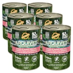 ARQUIVET Pack 6 unités - Adult - Saumon et Dinde aux petits pois et huile de Saumon - 400 g