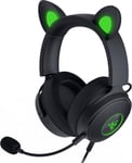 Kraken Kitty Edition V2 Pro - Casque Gaming Filaire RGB avec Oreilles Interchangeables (Oreilles interchangeables,Eclairage Réactif au Streaming,Haut-parleurs Titanium de 50mm) Noir