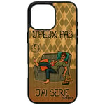 Coque Pour Apple Iphone 16 Pro Max En Bois Silicone J'peux Pas J'ai Série Jpeux Drole Housse Texte Souple Humour Unique Frêne Television