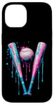 iPhone 14 Sprinkles Drip Baseball Bat Art for Baseball Fans Design Case