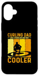 Coque pour iPhone 16 Plus Amateur de curling Cadeaux de sports d’hiver de curling papa