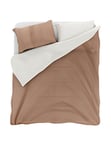 Italian Bed Linen CP-NC Panna – 1P Natural Color housse de couette double-face couleur unie avec taies d'oreiller, 100 % Coton, Marron/Crème, single