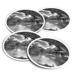 4x Round Stickers 10 cm - BW - Hamilton Pool Sinkhole Texas USA  #37083