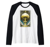 Vintage Mushroom Cloud Tarot Card Atomic Symbol 94 Bomb Raglan Baseball Tee