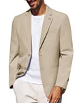 PJ PAUL JONES Blazer décontracté léger à 2 boutons en lin pour homme, bleu marine, L