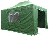 All Seasons Gazebos 3mx4.5m Pop Up Garden Gazebo & Side Panels-Green