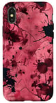 Coque pour iPhone X/XS Rose minimaliste floral sanglant rouge sang éclaboussure Halloween