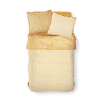 TODAY Parure de lit 2 Personnes - 240 x 260 cm - Coton Imprime Jaune Ethnique Desert Chik Kalahari