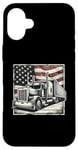 iPhone 16 Plus Semi-Trailer Trucker Big Rig American Flag Truck Driver Case