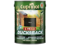 Cuprinol Ducksback 5 Year Waterproof For Sheds & Fences Black 5 Litre CUPDBBL5L