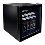 Husky - Drinks Cooler, Adjustable Thermostat, LED, Stainless Steel, Black