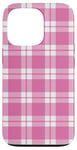 iPhone 13 Pro Pink Checkered Plaid Flannel Gingham Pattern Checker Rustic Case