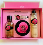 The Body Shop British Rose Collection Butter Shower Gel Bath Foam Cream Gift Set