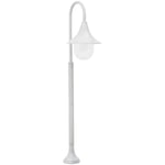 Lyktstolpe vidaxl - För trädgård e27 120 cm aluminium vit aluminiumram lampskärm i pvc