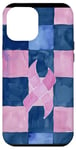 Coque pour iPhone 12 Pro Max Bleu aquarelle à carreaux Survivor du cancer du sein nouveautés