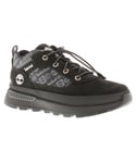 Timberland Boys Boots Bungee Lace Up Field Trekker Youth Walking Leather Blck - Black - Size UK 12.5 Kids