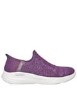 Skechers Relaxed Fit Sport Trainer - Dark Purple, Purple, Size 3, Women