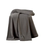 Catherine Lansfield Raschel Velvet Touch 130x170cm Blanket Throw Charcoal Grey