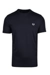 Fred Perry Mens Ringer T-Shirt in Navy - Size Large