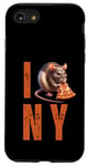 Coque pour iPhone SE (2020) / 7 / 8 Funny NY City Rat Mangeant Pizza Pepperoni