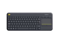 Logitech Wireless Touch Keyboard K400 Plus - tastatur - med styreplate - AZERTY - Belgisk - svart Inn-enhet